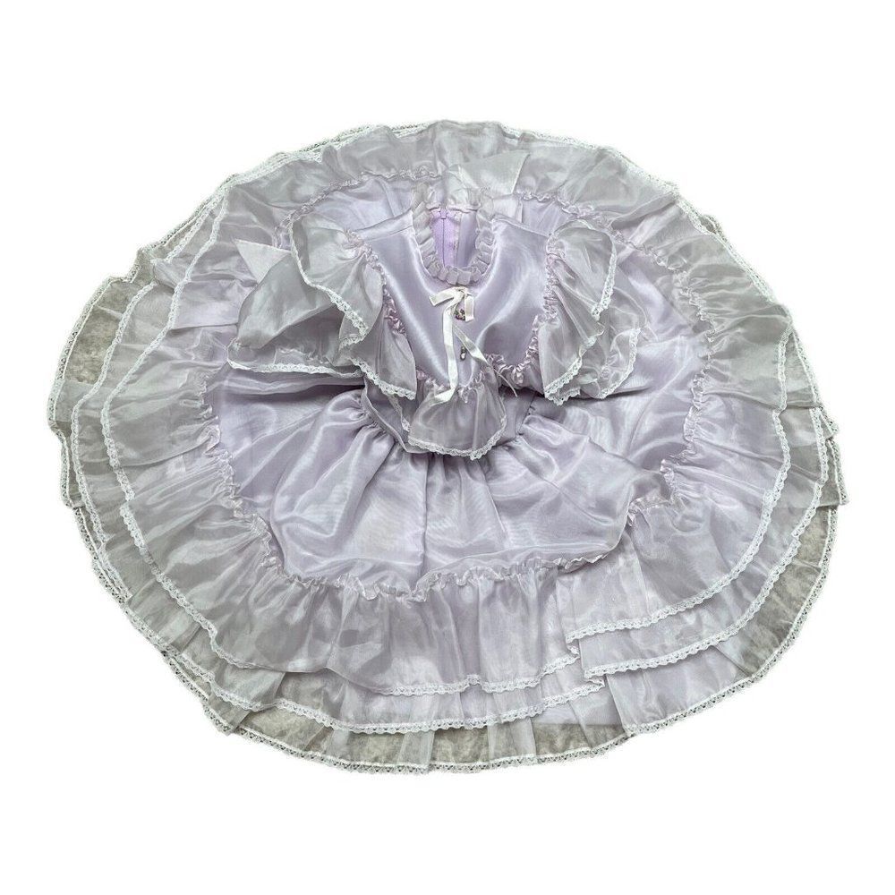 Vintage Merry Girl Full Circle Purple Party Dress Girls Size 8 Sheer ILGWU